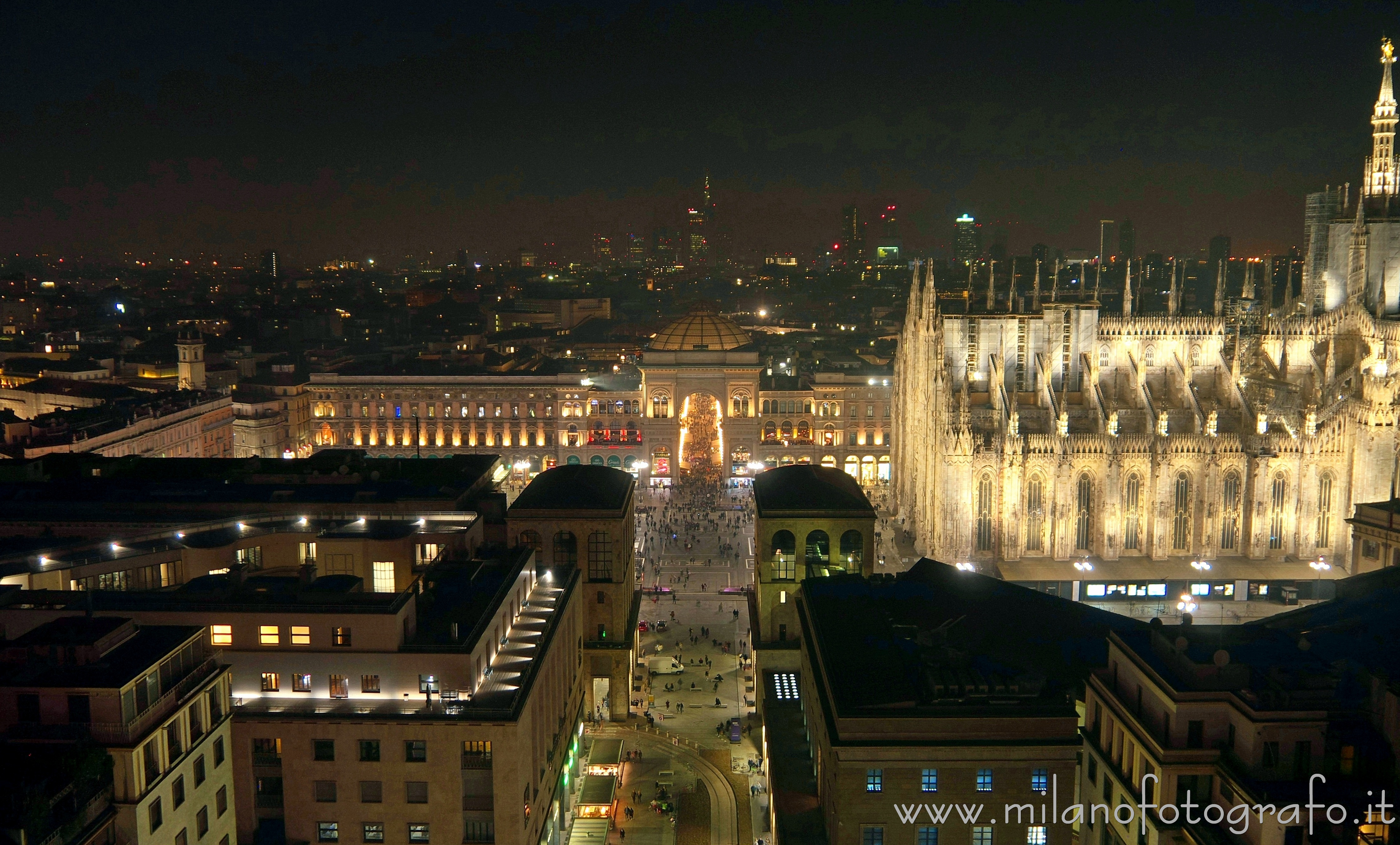 Milan (Italy) - The Cathedral and its square seen from the Martini Terrace